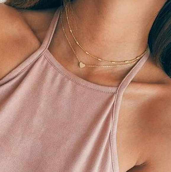 Happy Thoughts Jewelry - Gold Heart Layered Necklace ❤